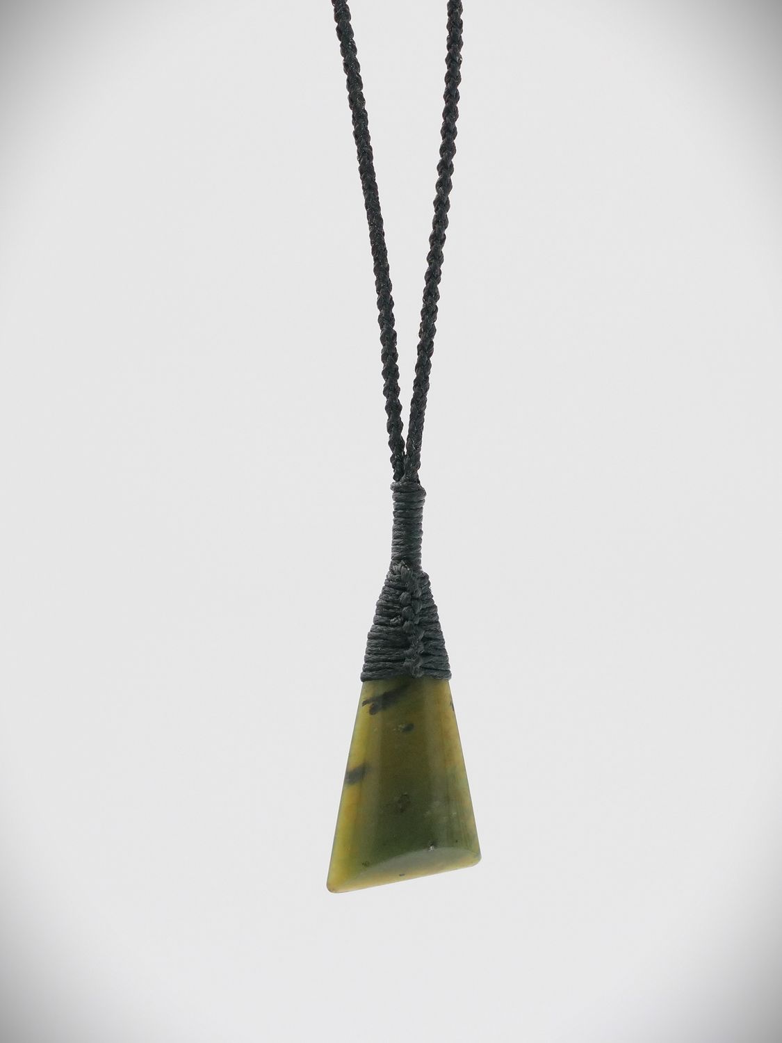 Moko Pounamu Angled Toki NZ Genuine Kawakawa Greenstone - Matarau