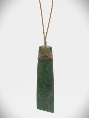 Moko Pounamu Angled Toki NZ Genuine Kawakawa Greenstone - Nukutawhiti