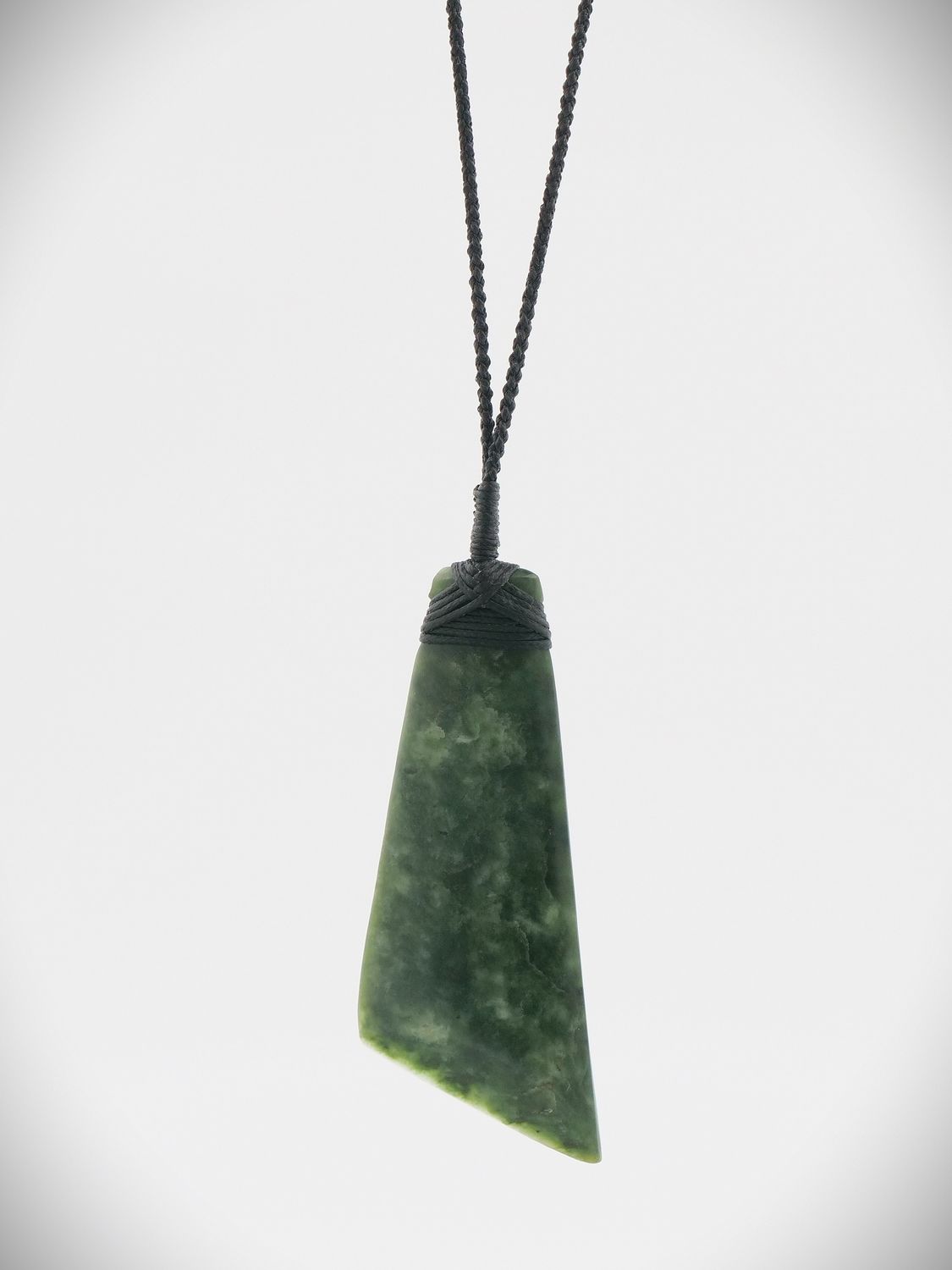 Moko Pounamu Angled Toki NZ Genuine Kawakawa Greenstone - Kaihu