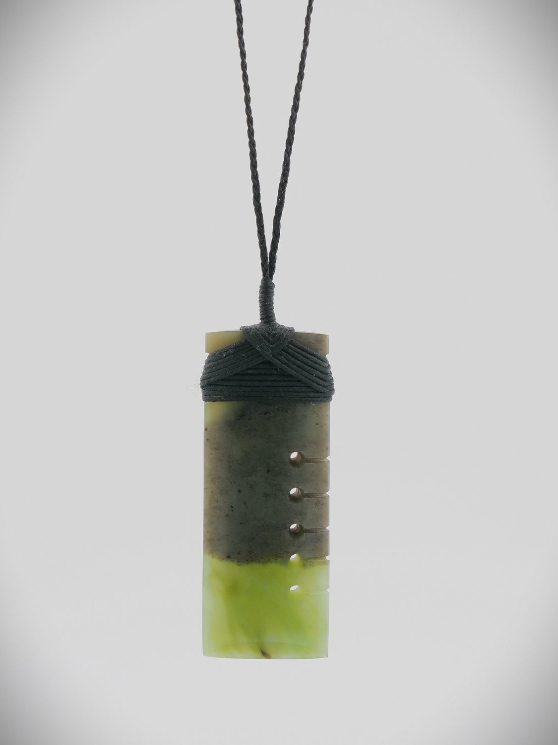 Moko Pounamu Notched Toki NZ Genuine Kawakawa Greenstone - Ruawai