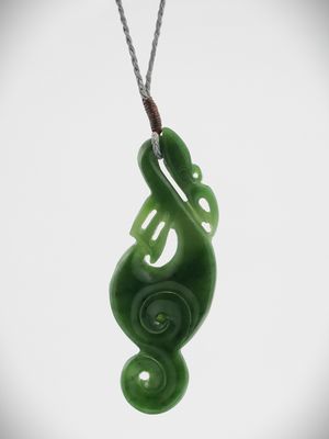 Moko Pounamu Manaia NZ Genuine Kawakawa Greenstone - Kawatiri