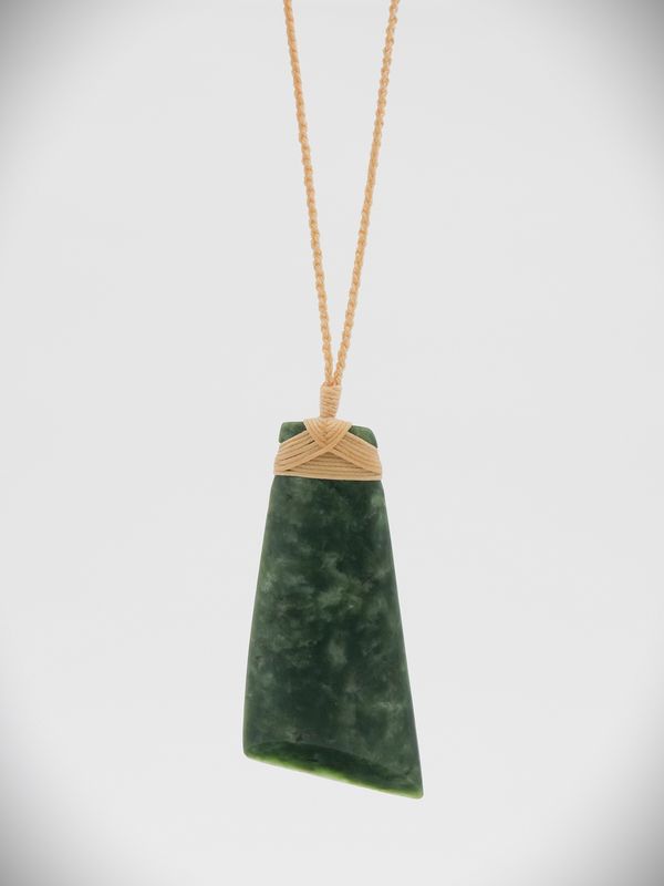 Moko Pounamu Angled Toki NZ Genuine Kahotea Greenstone - Pakiri
