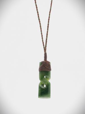 Moko Pounamu Pikorua (Twist) Toki NZ Genuine Kawakawa Greenstone - Waitoki