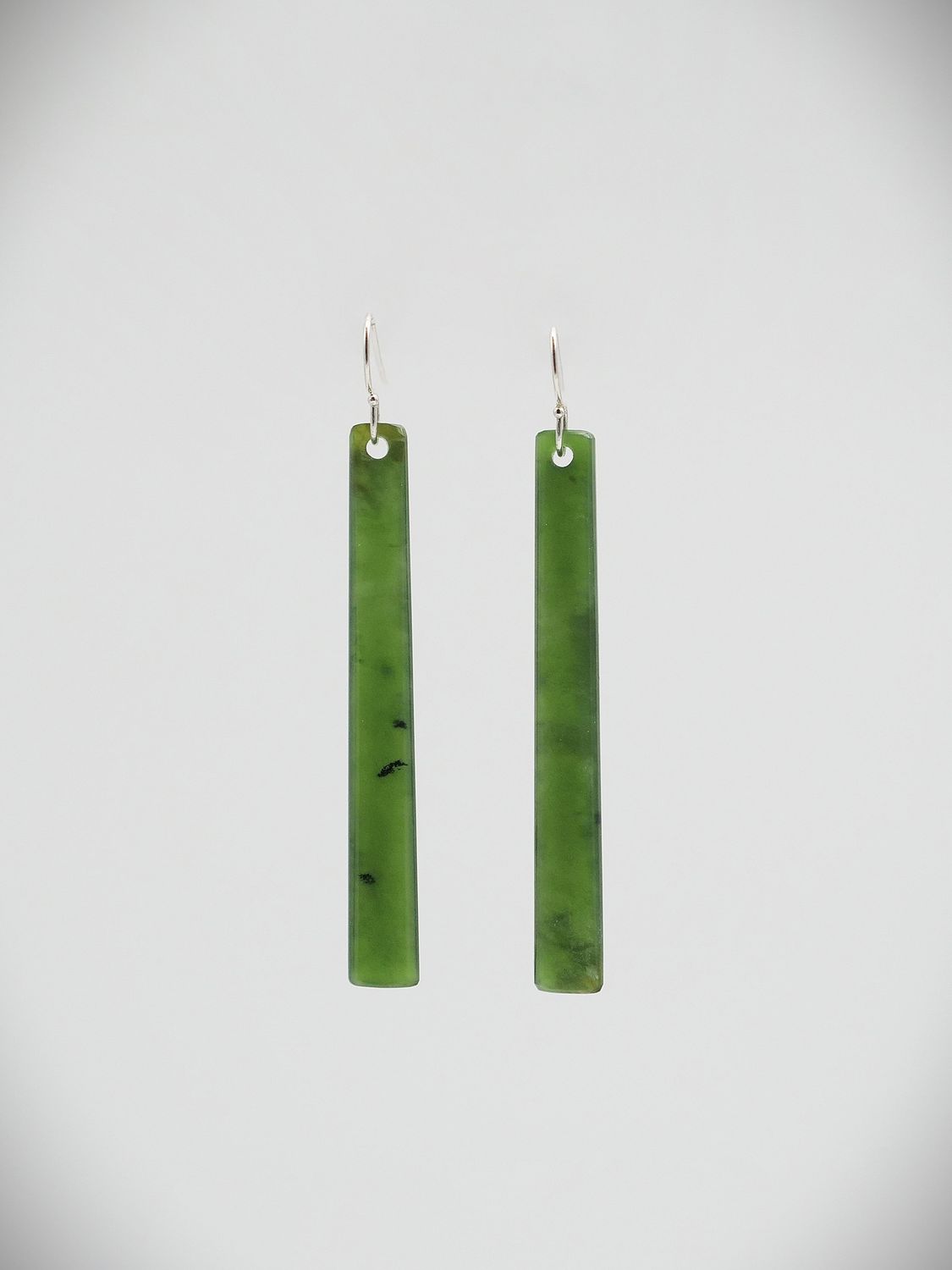 Moko Pounamu NZ Genuine Kahurangi Greenstone & Sterling Silver Earrings 14245