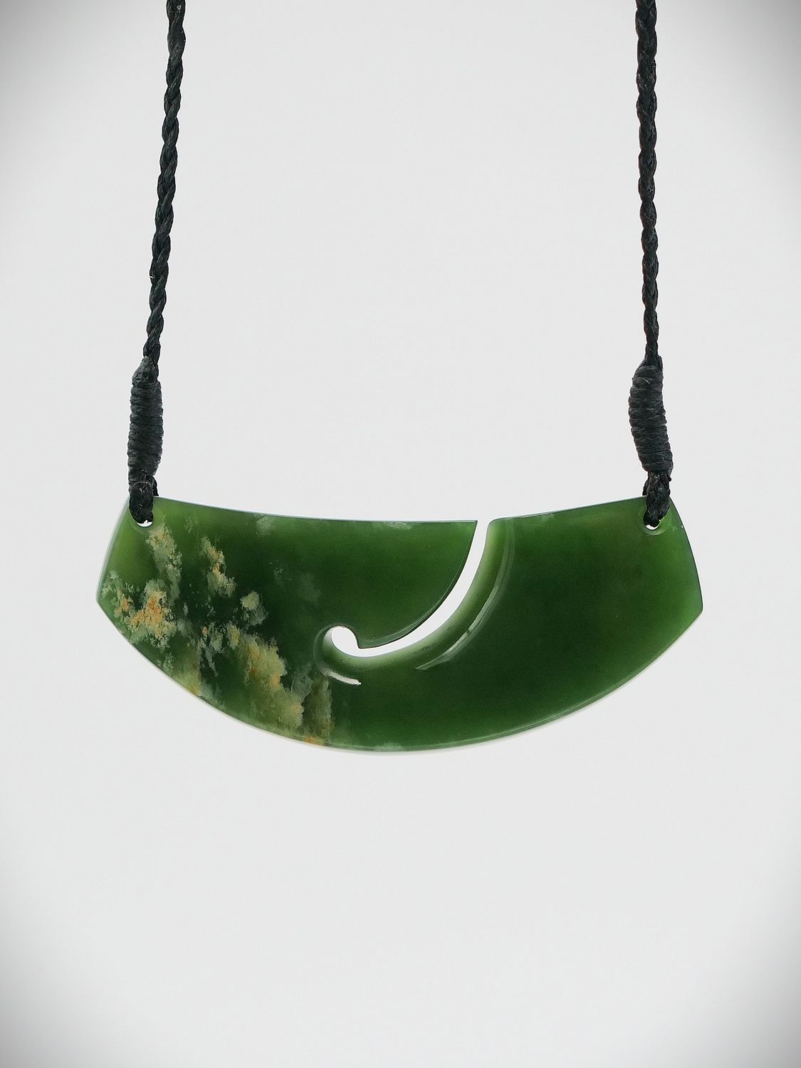 Moko Pounamu Kouma Breastplate NZ Genuine Kahurangi Flower Greenstone - Wainoni