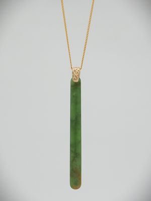 Moko Pounamu Roimata (Teardrop) NZ Genuine Kahurangi Flower Greenstone, & 9ct Gold - Pipinui