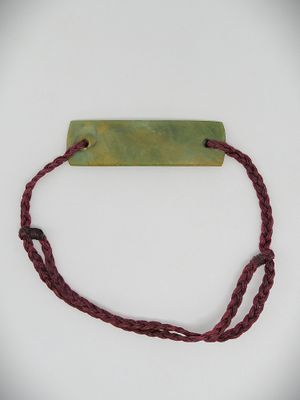 Moko Pounamu Adjustable Bracelet NZ Genuine Raukaraka Greenstone 14296