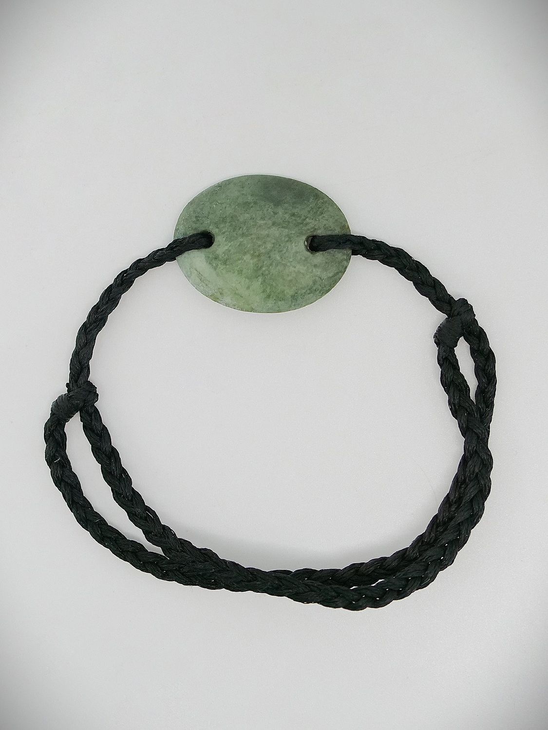 Moko Pounamu Adjustable Bracelet NZ Genuine Inanga Greenstone 14301
