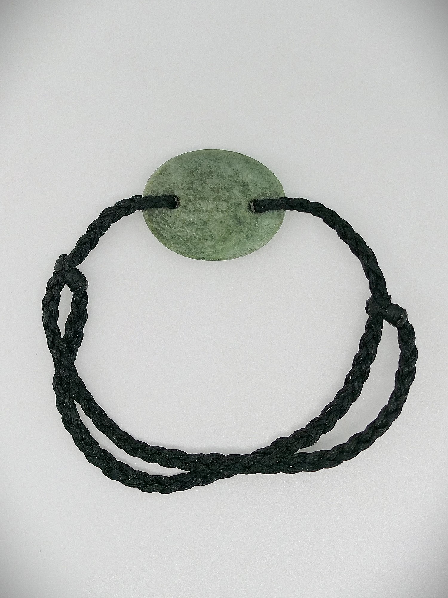 Moko Pounamu Adjustable Bracelet NZ Genuine Inanga Greenstone 14301