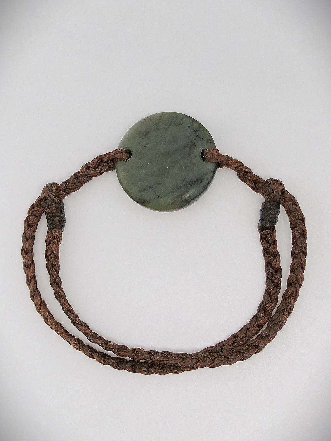 Moko Pounamu Adjustable Bracelet NZ Genuine Te Tau Ihu Inanga Greenstone 14304