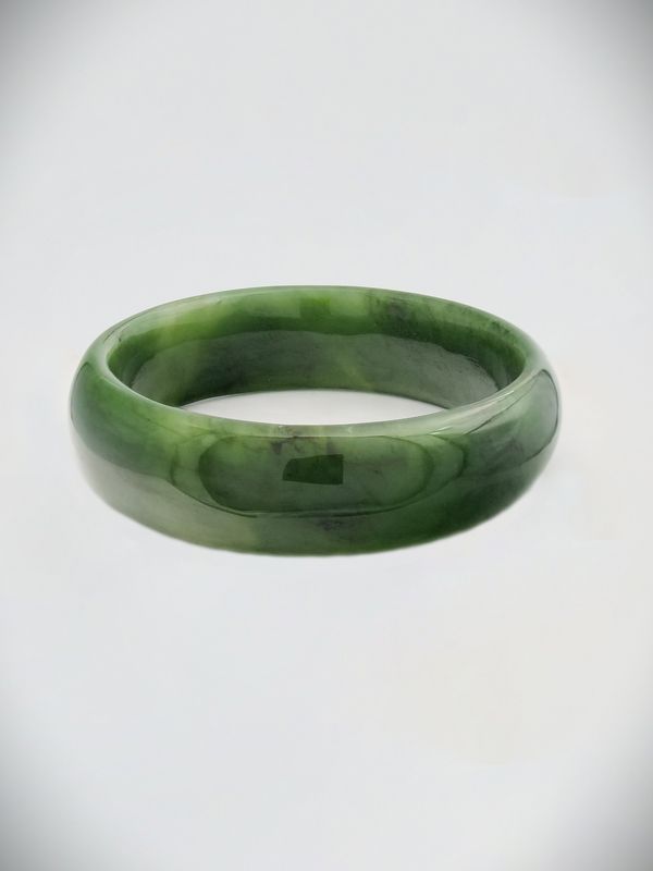 Moko Pounamu Solid Bangle NZ Genuine Kahurangi Greenstone - Toroanui