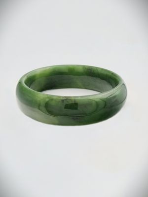 Moko Pounamu Solid Bangle NZ Genuine Kahurangi Greenstone - Toroanui