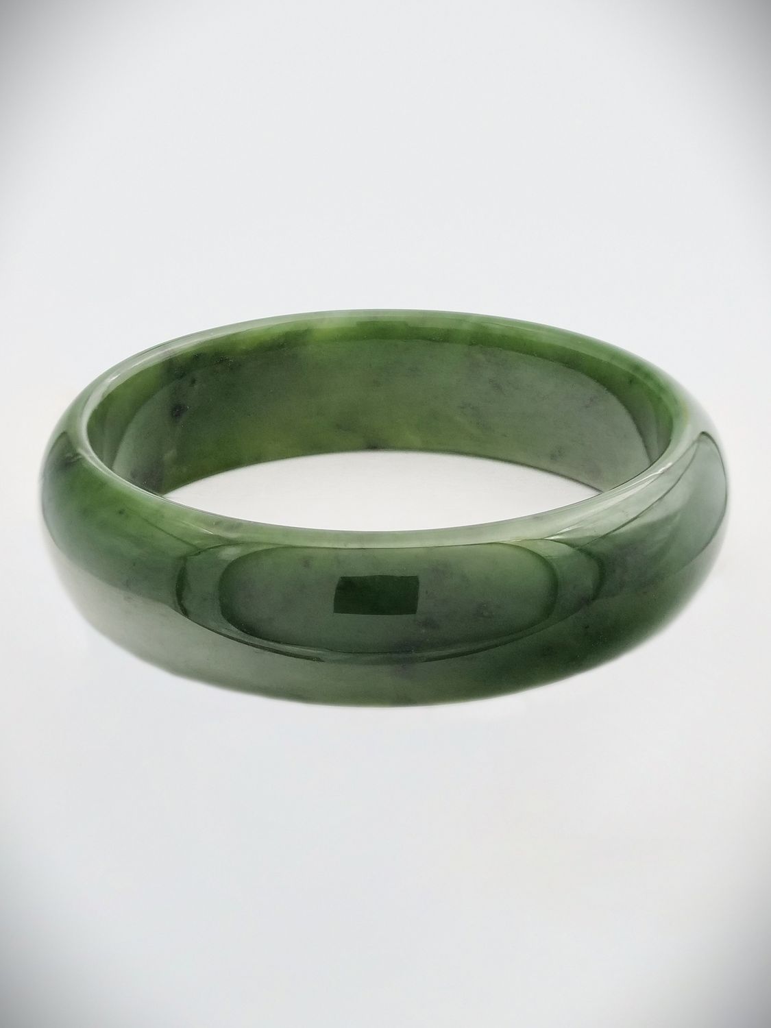 Moko Pounamu Solid Bangle NZ Genuine Kahurangi Greenstone - Kitekite