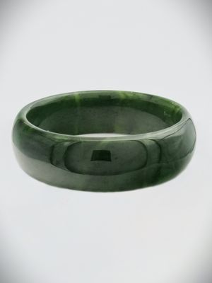 Moko Pounamu Solid Bangle NZ Genuine Kahurangi Greenstone - Wainamu