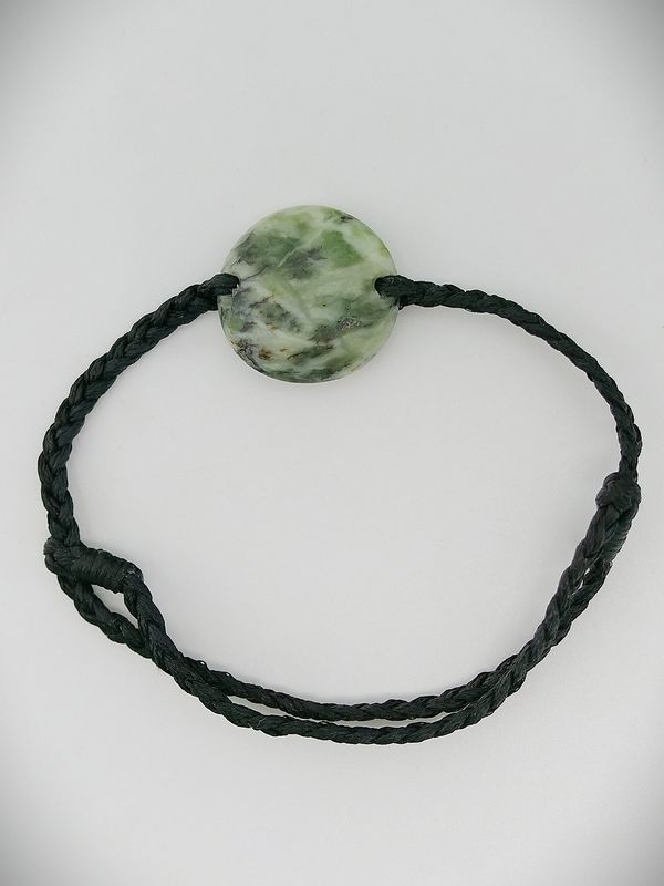 Moko Pounamu Adjustable Bracelet NZ Genuine Te Tau Ihu Greenstone 14305