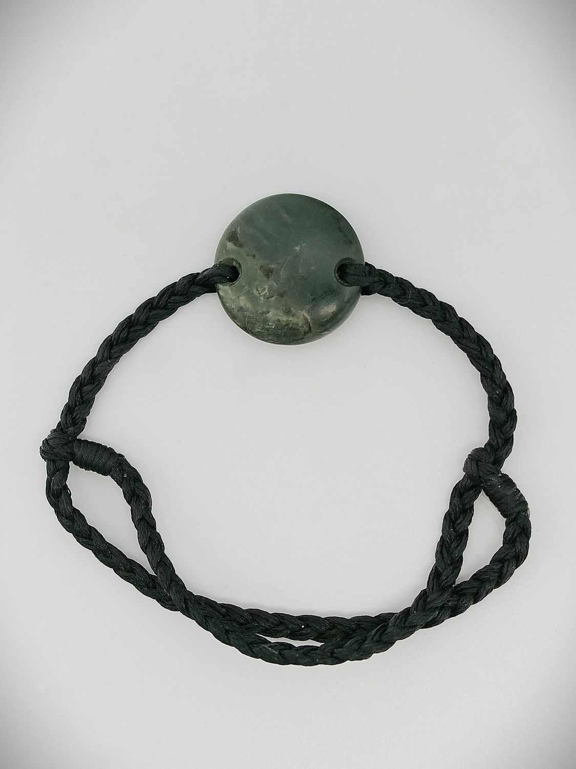 Moko Pounamu Adjustable Bracelet Te Tau Ihu Kawakawa Greenstone 14306