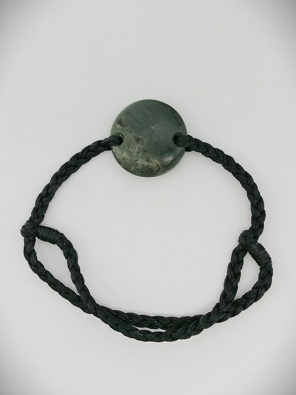 Moko Pounamu Adjustable Bracelet Te Tau Ihu Kawakawa Greenstone 14306