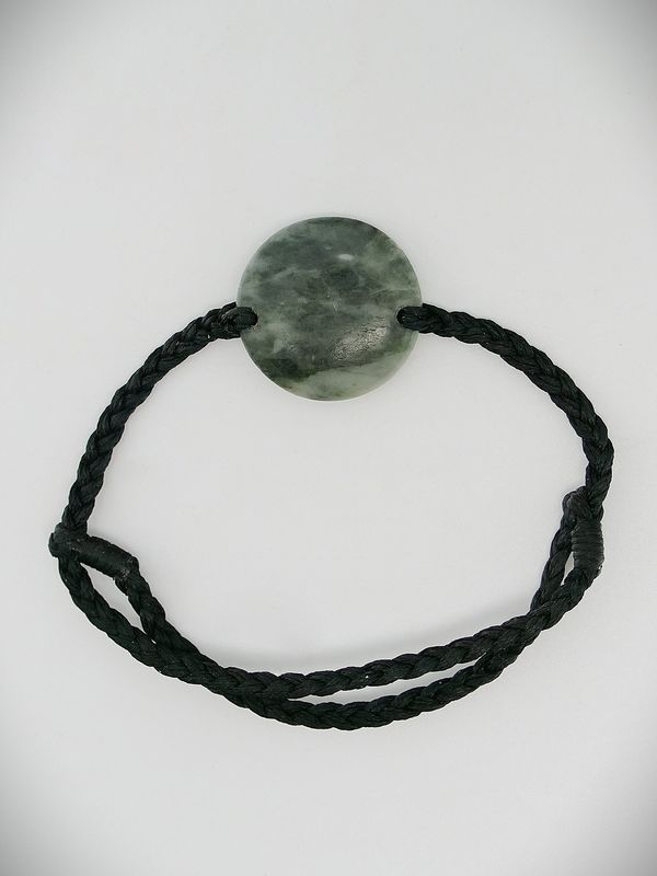 Moko Pounamu Adjustable Bracelet NZ Genuine Te Tau Ihu Kawakawa Greenstone 14307