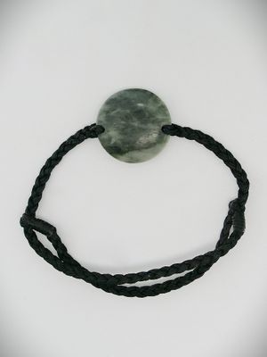Moko Pounamu Adjustable Bracelet NZ Genuine Te Tau Ihu Kawakawa Greenstone 14307