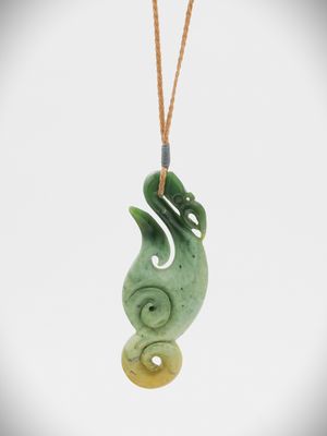Moko Pounamu Manaia NZ Genuine Marsden Flower Greenstone - Mokaikai