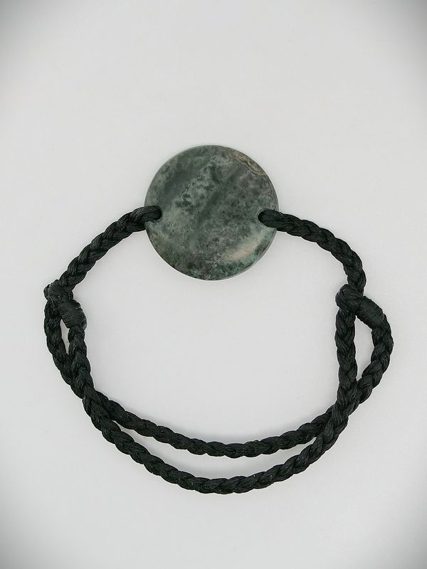 Moko Pounamu Adjustable Bracelet NZ Genuine Te Tau Ihu Kawakawa Greenstone 14308