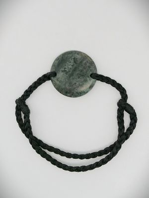 Moko Pounamu Adjustable Bracelet NZ Genuine Te Tau Ihu Kawakawa Greenstone 14308