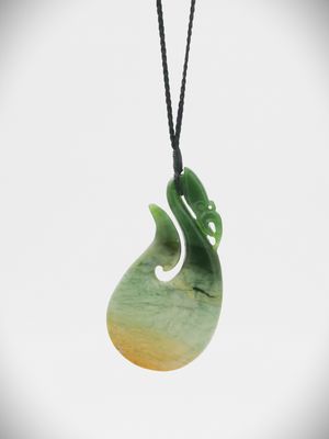 Moko Pounamu Manaia NZ Genuine Marsden Flower Greenstone - Wairahi