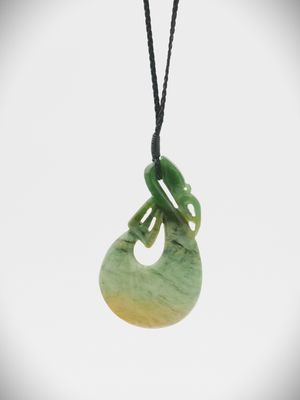Moko Pounamu Manaia NZ Genuine Marsden Flower Greenstone - Kokata
