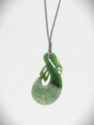Moko Pounamu Manaia NZ Genuine Marsden Flower Greenstone - Houhora