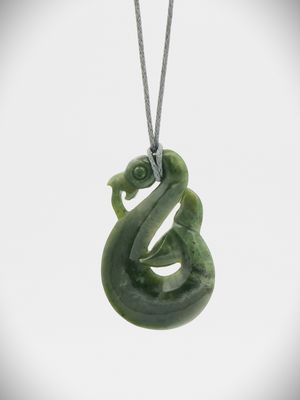 Moko Pounamu Manaia NZ Genuine Kawakawa Greenstone - Hihi