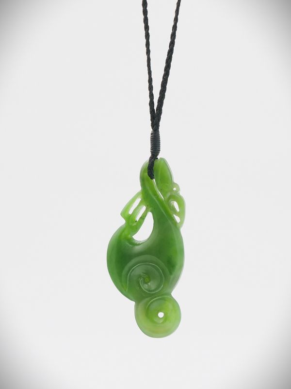 Moko Pounamu Manaia NZ Genuine Kahurangi Greenstone - Te Arai