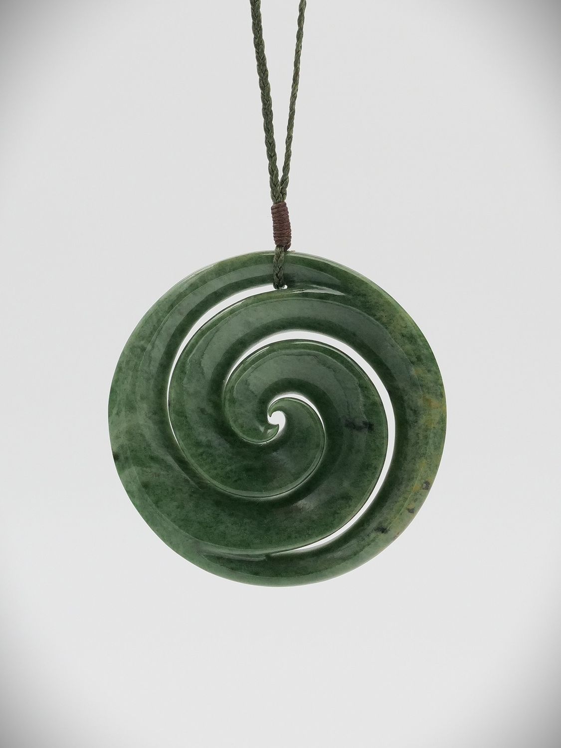 Moko Pounamu Contemporary Double Koru NZ Genuine Kahurangi Flower Greenstone - Tutamoe