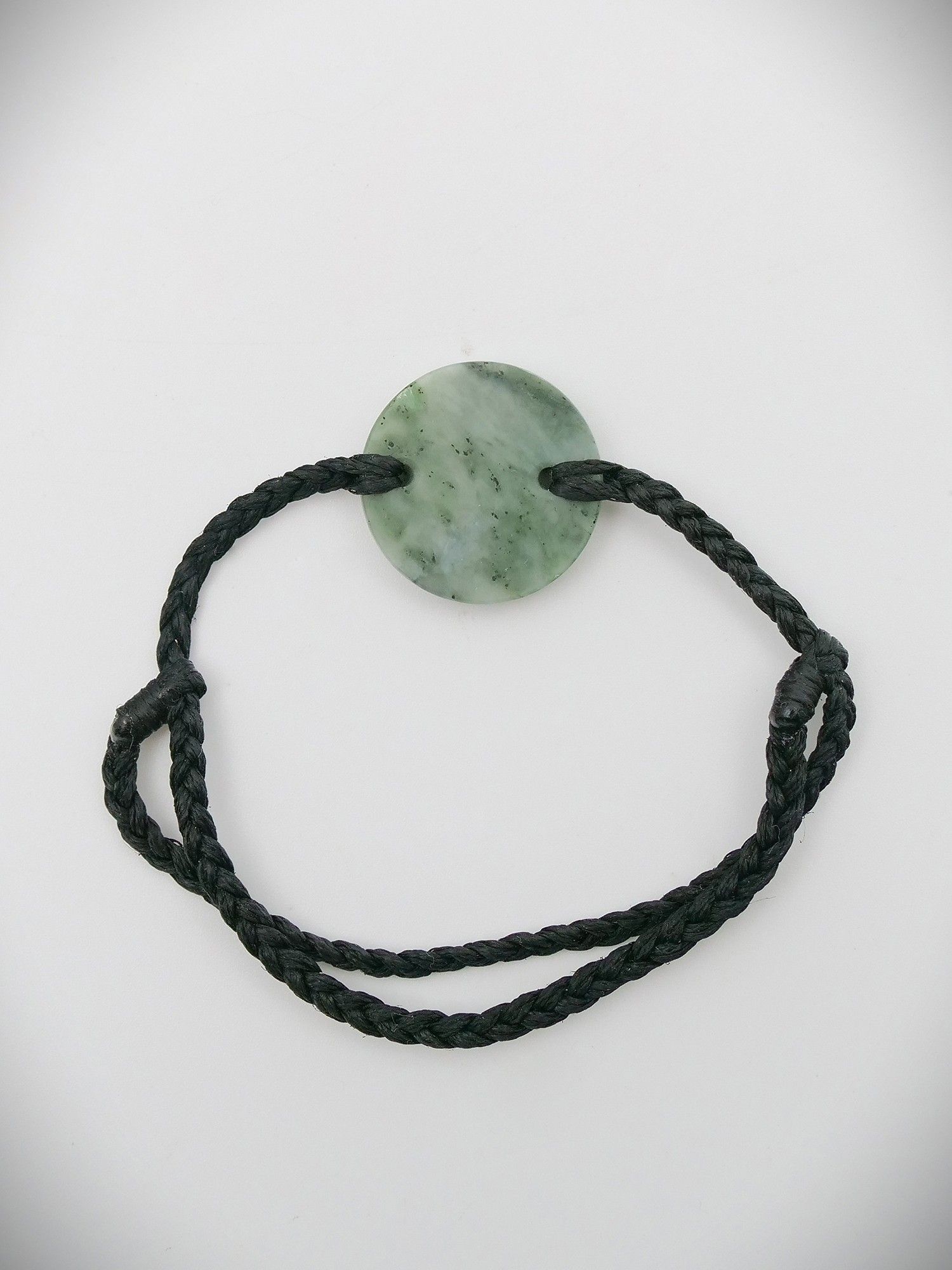 Moko Pounamu Adjustable Bracelet NZ Genuine Te Tau Ihu Inanga Greenstone 14824