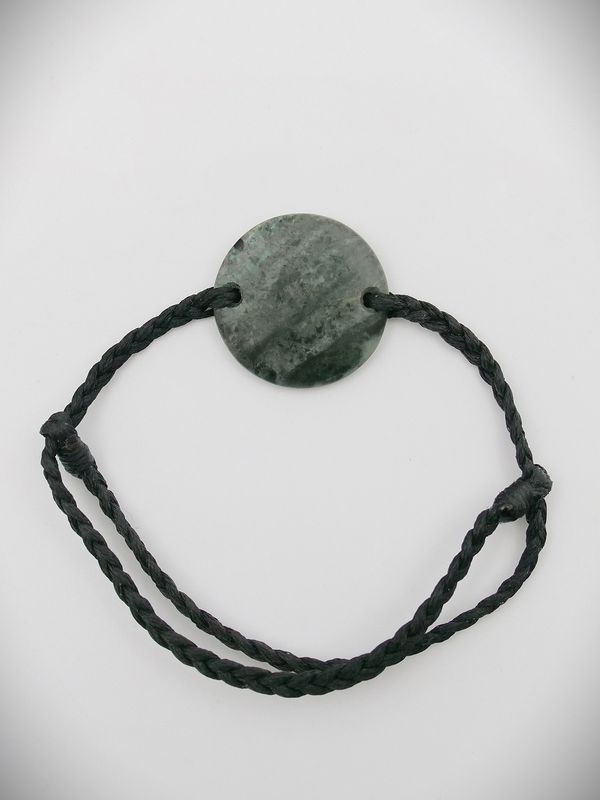 Moko Pounamu Adjustable Bracelet NZ Genuine Te Tau Ihu Inanga Greenstone 14828