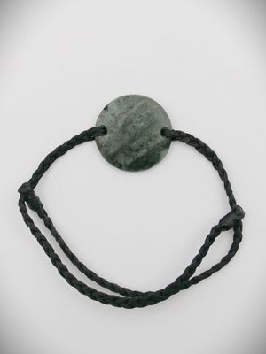 Moko Pounamu Adjustable Bracelet NZ Genuine Te Tau Ihu Inanga Greenstone 14828