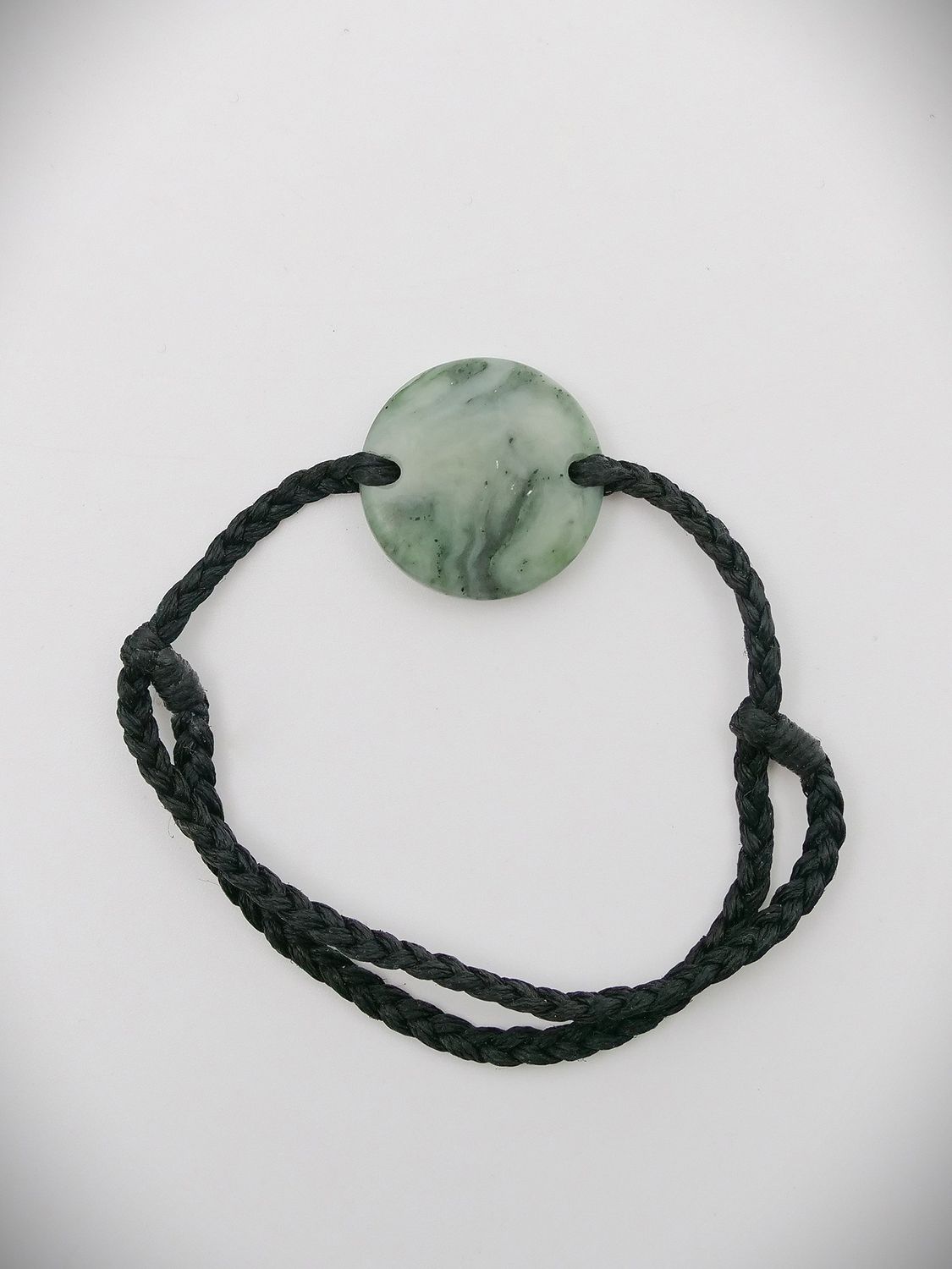 Moko Pounamu Adjustable Bracelet NZ Genuine Te Tau Ihu Inanga Greenstone 14824