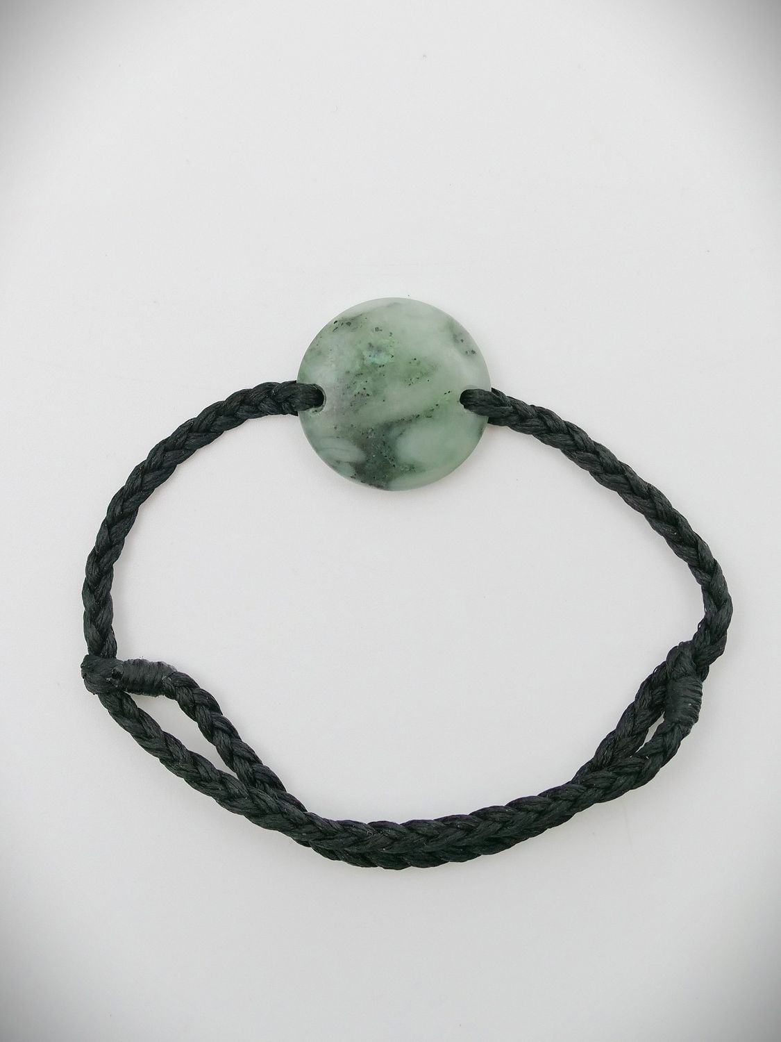 Moko Pounamu Adjustable Bracelet NZ Genuine Te Tau Ihu Inanga Greenstone 14825