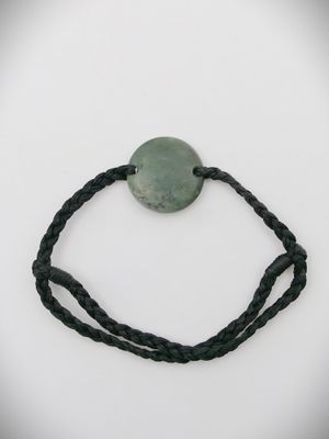 Moko Pounamu Adjustable Bracelet NZ Genuine Te Tau Ihu Inanga Greenstone 14826