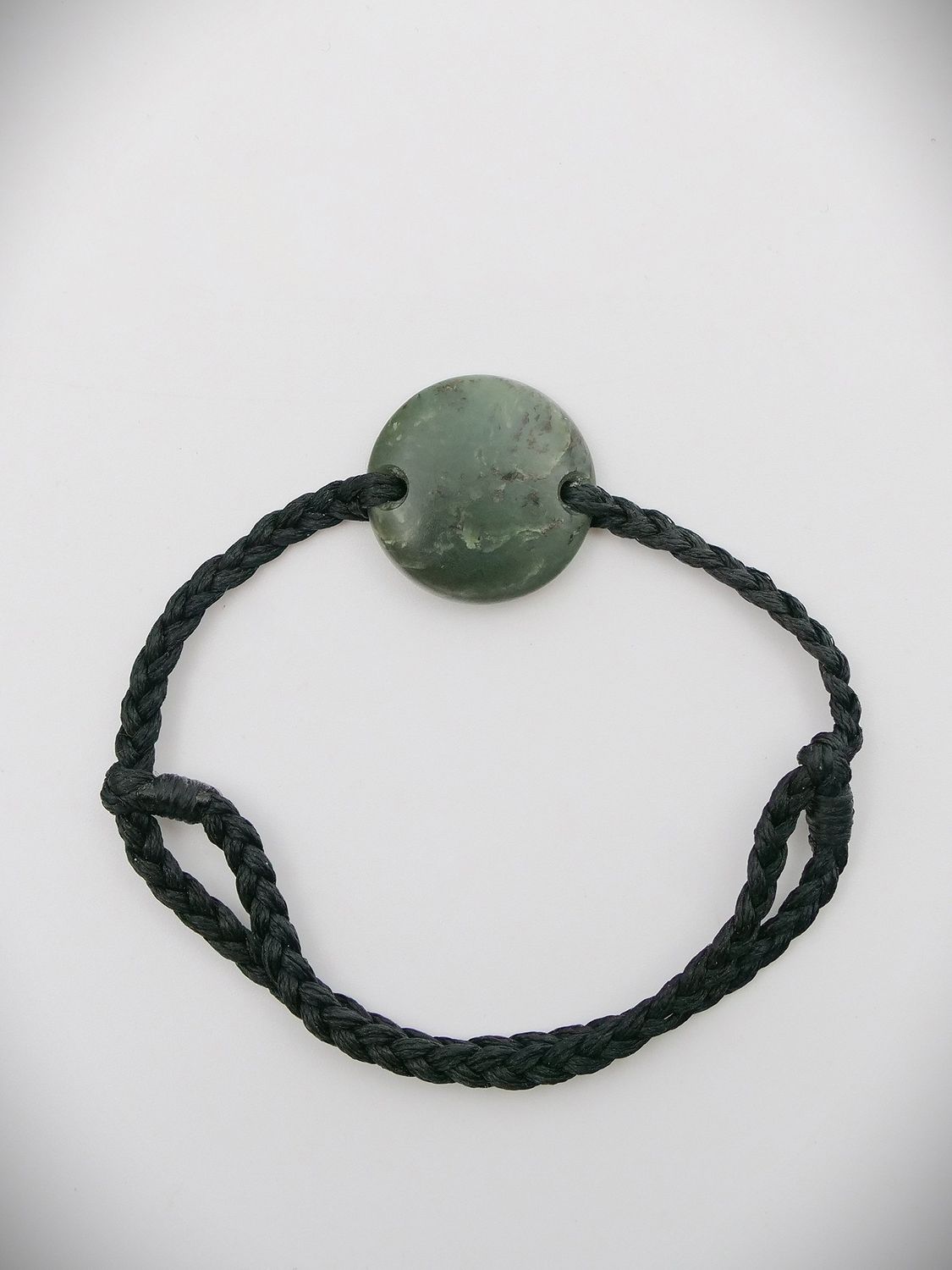 Moko Pounamu Adjustable Bracelet NZ Genuine Te Tau Ihu Inanga Greenstone 14827