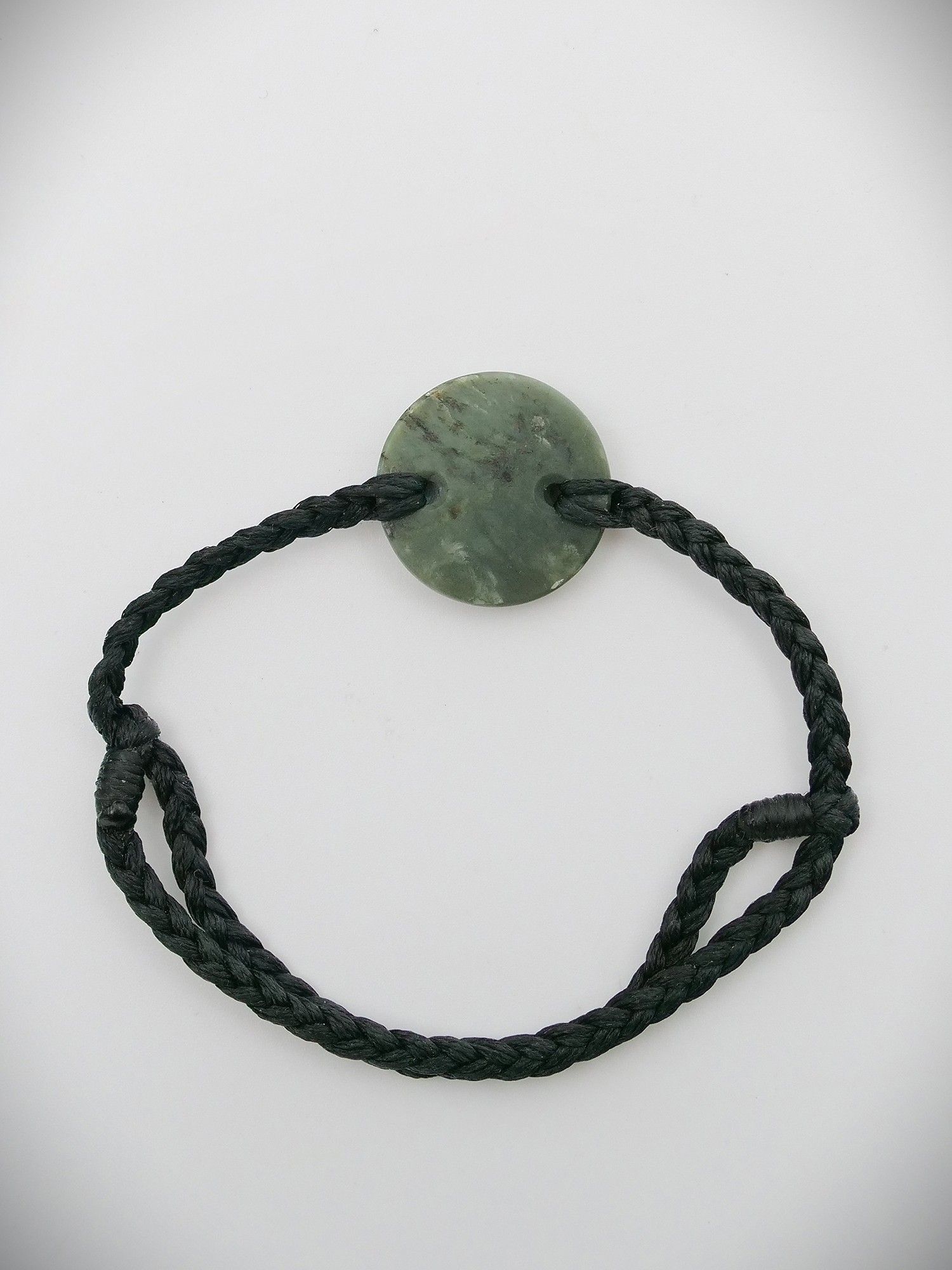 Moko Pounamu Adjustable Bracelet NZ Genuine Te Tau Ihu Inanga Greenstone 14827