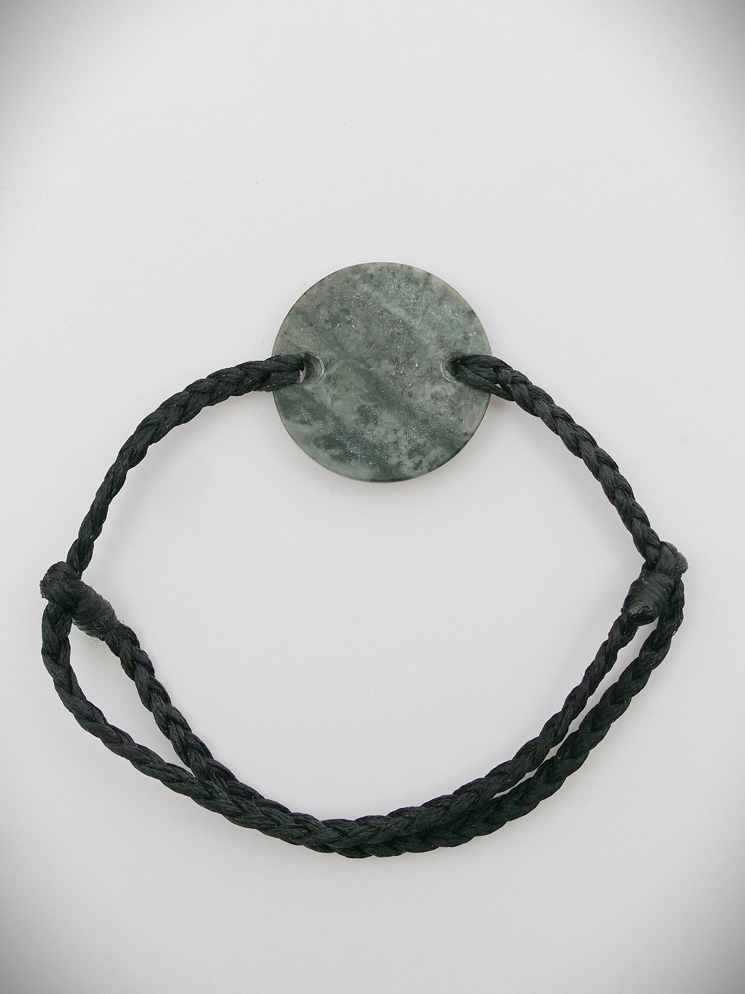 Moko Pounamu Adjustable Bracelet NZ Genuine Te Tau Ihu Inanga Greenstone 14828
