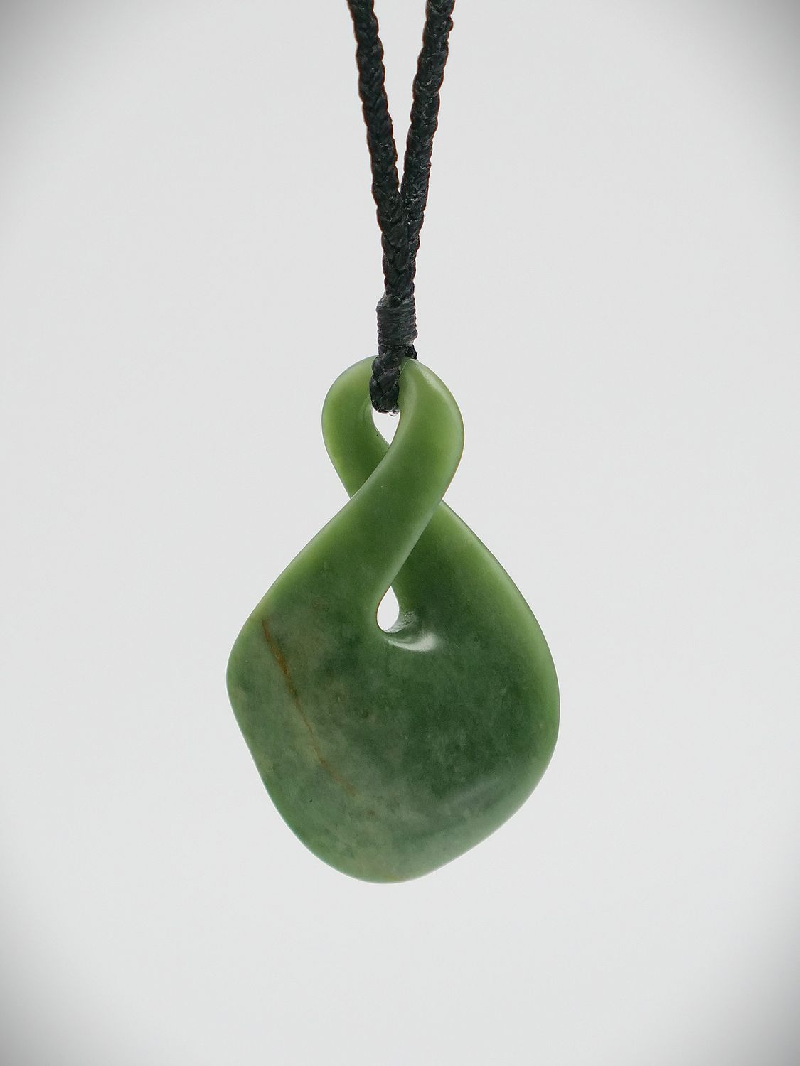 Moko Pounamu Single Pikorua (Twist) NZ Genuine Marsden Flower Greenstone - Waiwhetu