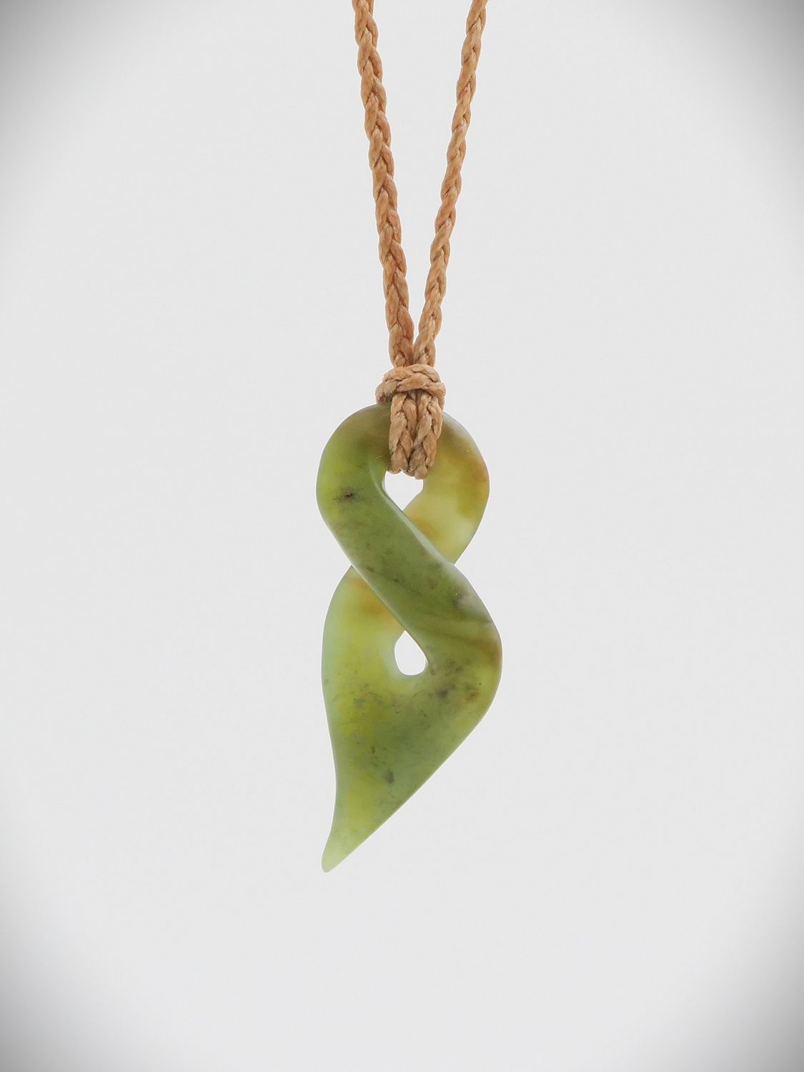 Moko Pounamu Contemporary single Pikorua NZ Genuine Kawakawa Greenstone - Kowekaweka