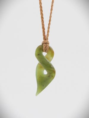 Moko Pounamu Contemporary single Pikorua NZ Genuine Kawakawa Greenstone - Kowekaweka