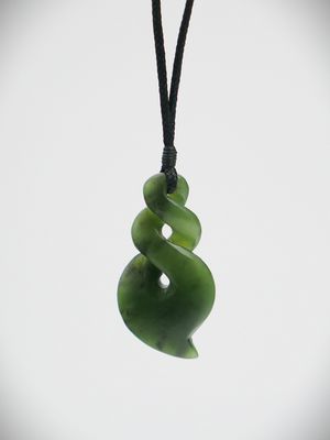 Moko Pounamu Pikorua NZ Genuine Kawakawa Greenstone - Tawa