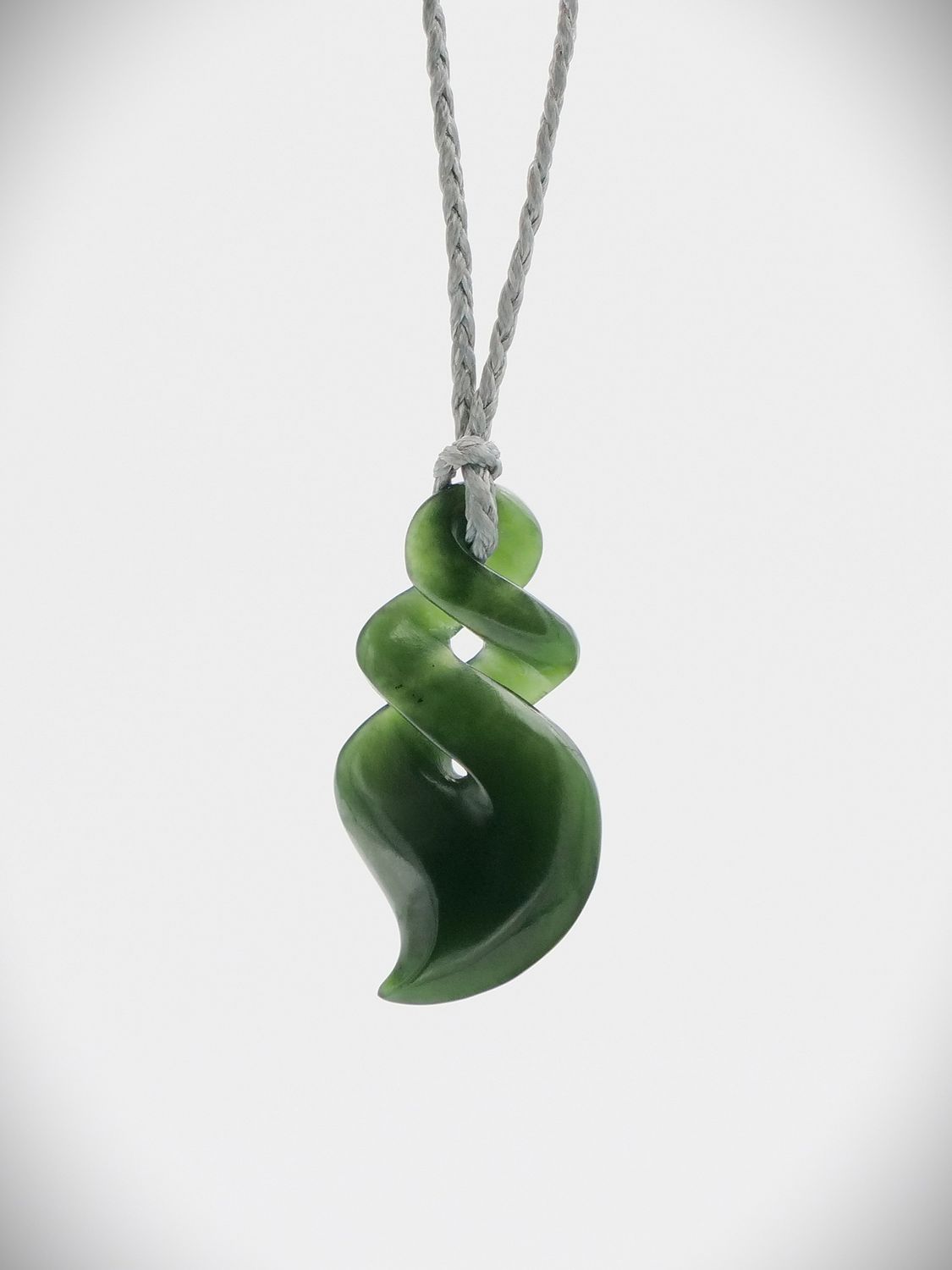 Moko Pounamu Double Pikorua (Twist) NZ Genuine Kawakawa Greenstone - Aratapu