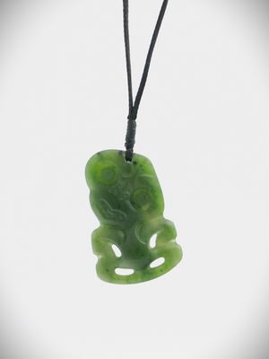 Moko Pounamu Hei Tiki Genuine NZ Kahurangi Greenstone  - Ruawai