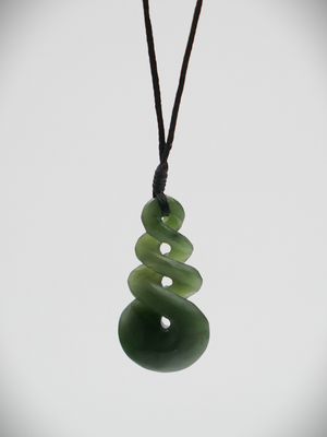 Moko Pounamu Pikorua NZ Genuine Kawakawa Greenstone - Horokiwi