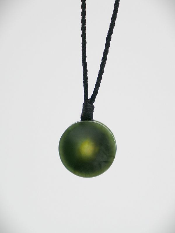 Moko Pounamu Porohita (Disc) NZ Genuine Kawakawa Greenstone - Paparangi
