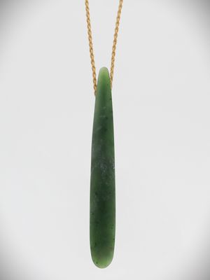 Moko Pounamu Roimata Teardrop NZ Genuine Kawakawa Greenstone - Whangaripo